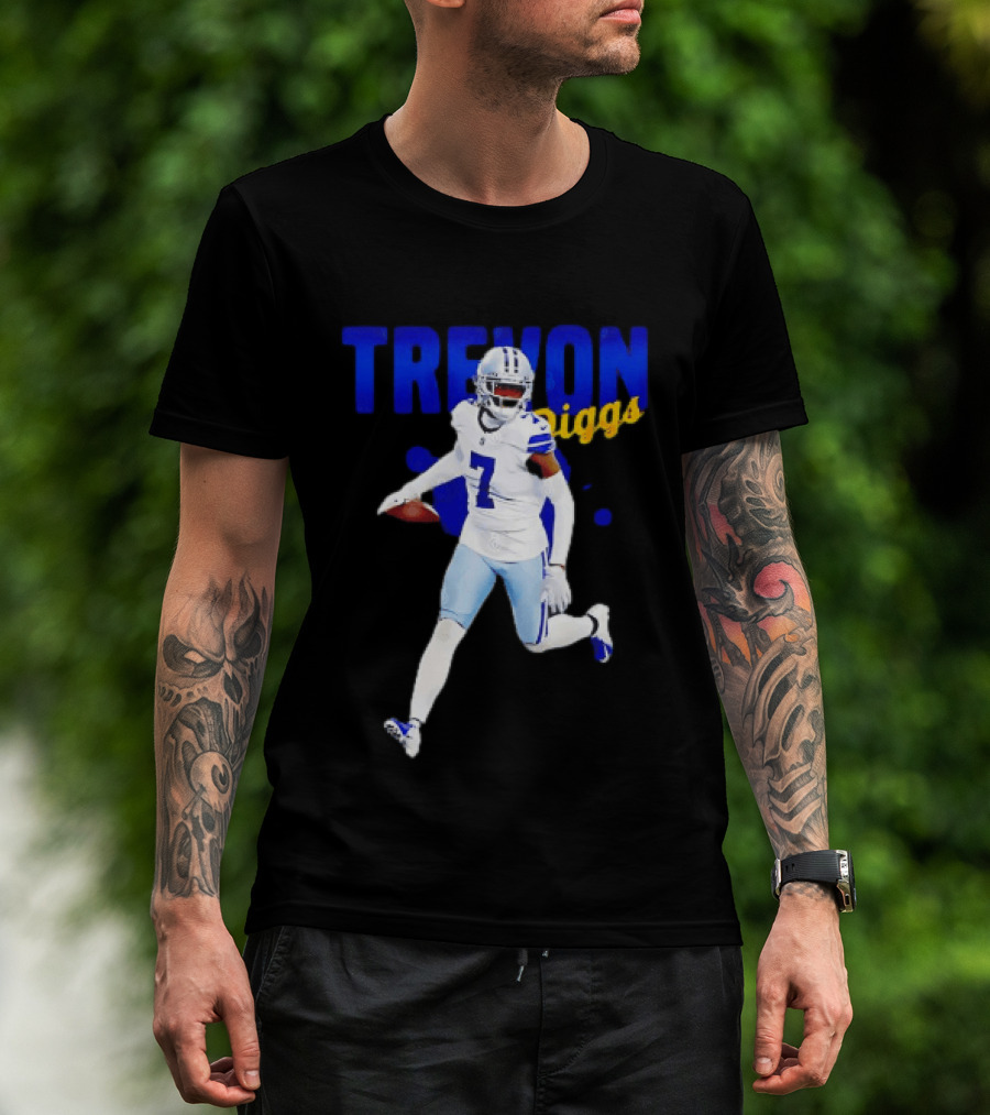 Trevon Diggs Dallas Cowboys Number 7 Running With Football T-Shirt