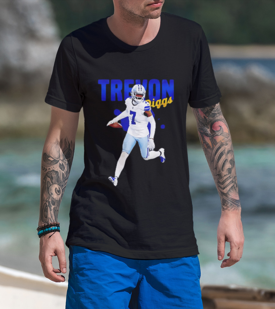 Trevon Diggs Dallas Cowboys Number 7 Running With Football T-Shirt