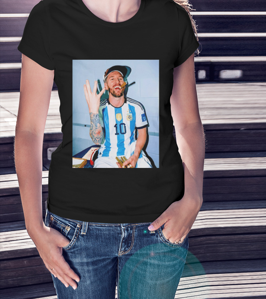 Lionel Messi Smoking Cigarette T-Shirt