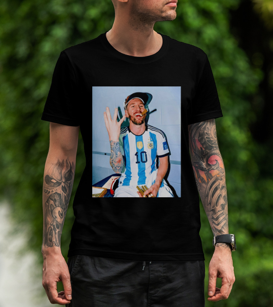 Lionel Messi Smoking Cigarette T-Shirt