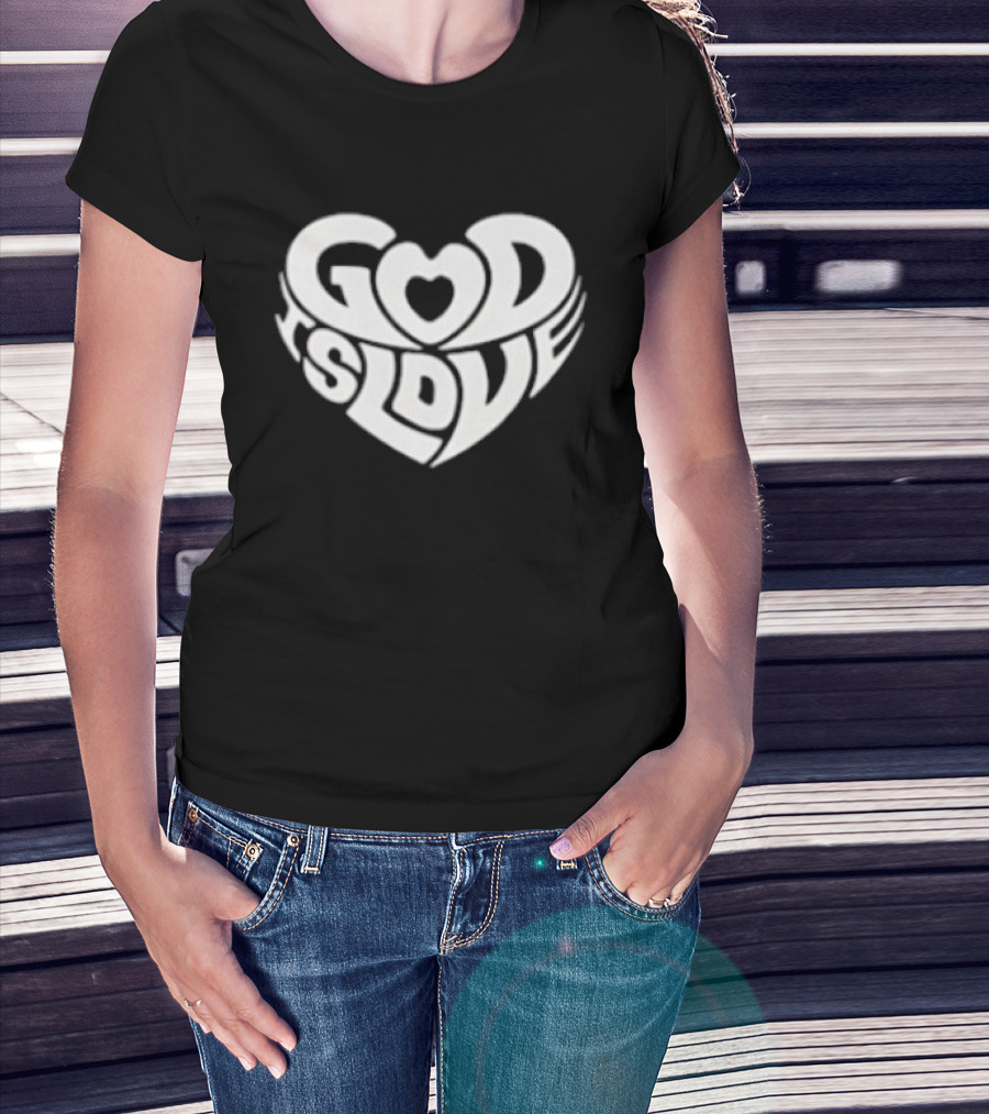 God Is Love Heart Shape T-Shirt