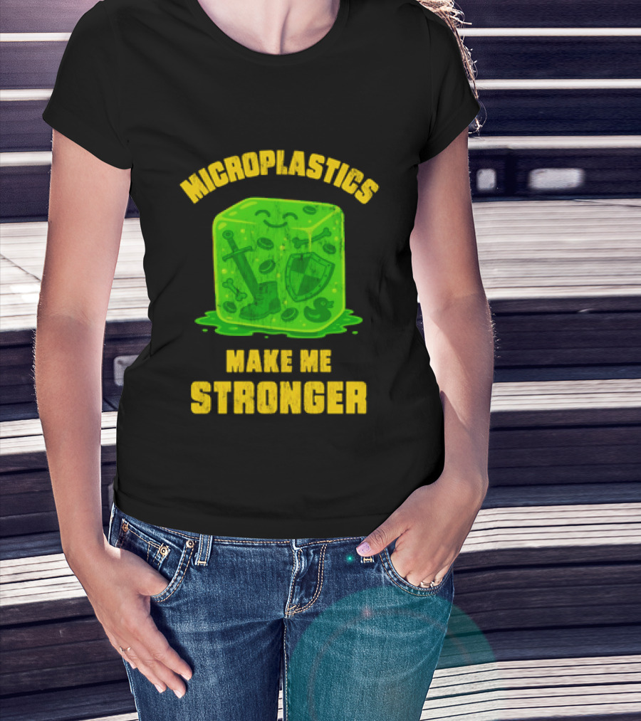 Microplastics Make Me Stronger Gelatinous Block Sword Shield Boot T-Shirt