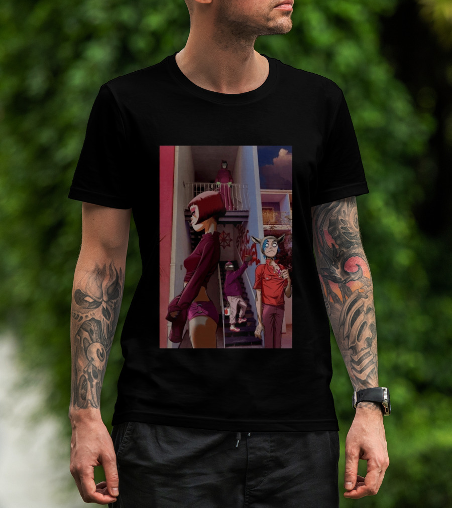 GORILLAZ The Stainz Staircase Characters T-Shirt