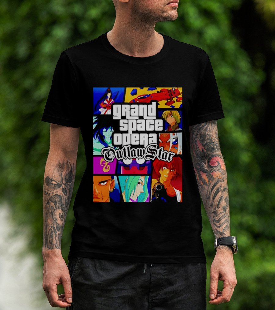 Grand Space Opera Outlaw Star Anime Characters Collage T-Shirt