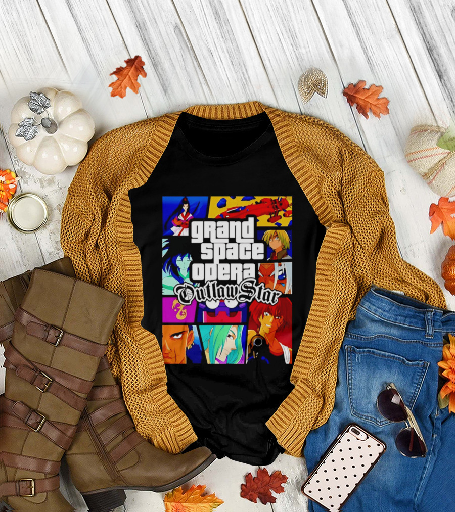 Grand Space Opera Outlaw Star Anime Characters Collage T-Shirt