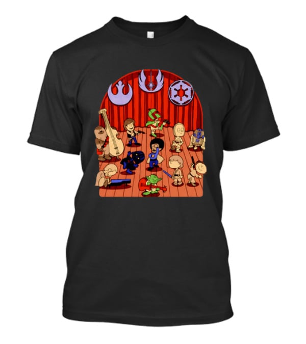 Star Wars Peanuts Characters Band With Iconic Symbols Mashup T-Shirt