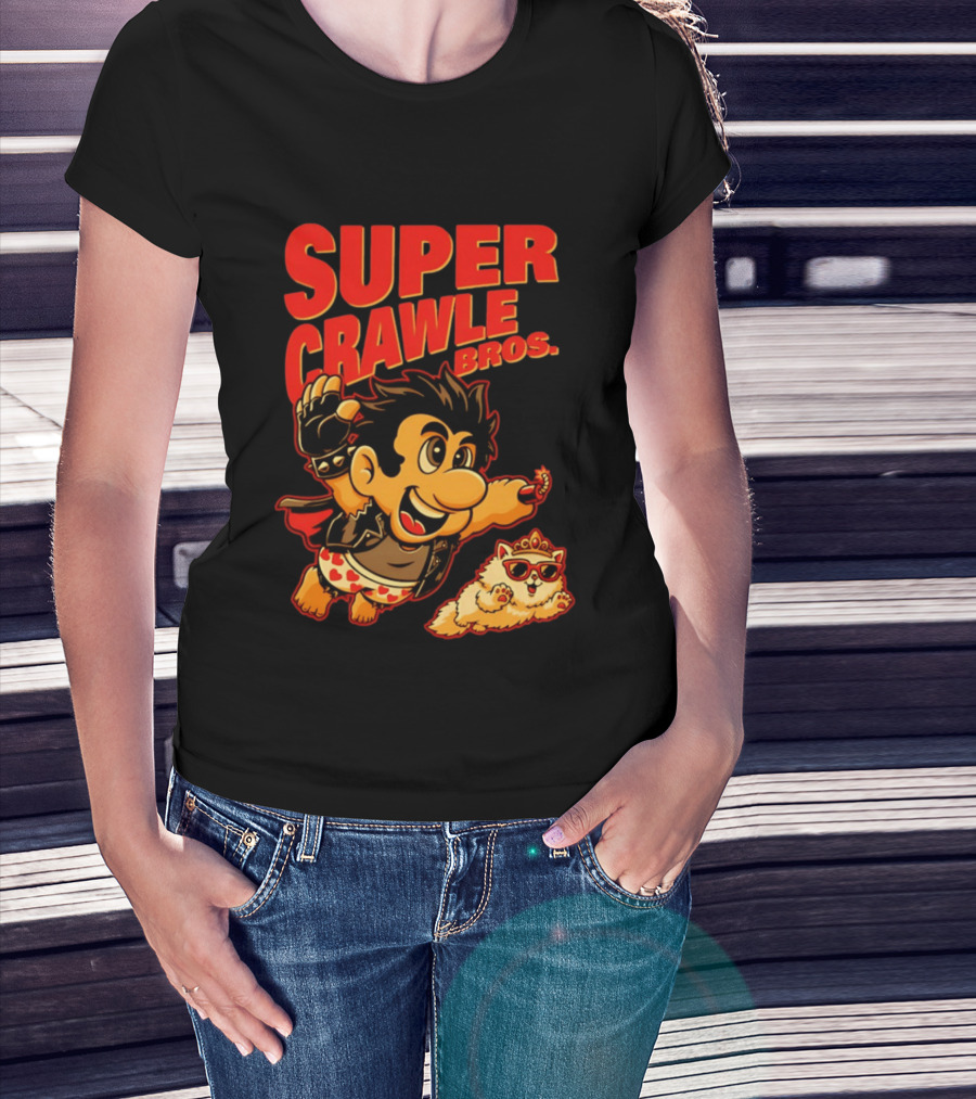 Super Crawler Bros Crowned Cat Rocker T-Shirt