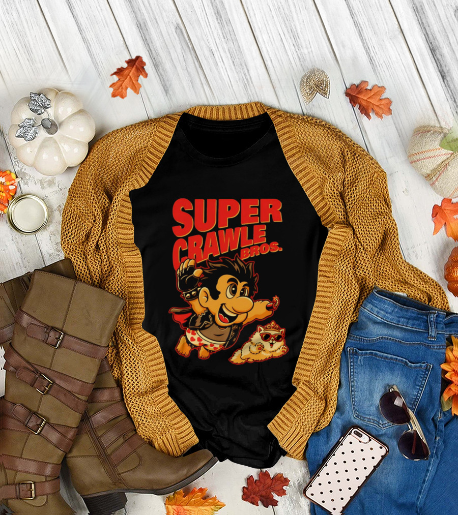 Super Crawler Bros Crowned Cat Rocker T-Shirt