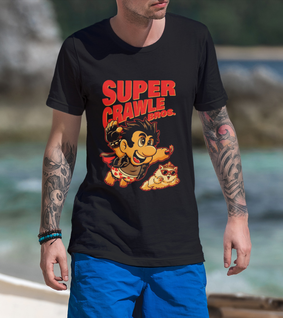 Super Crawler Bros Crowned Cat Rocker T-Shirt