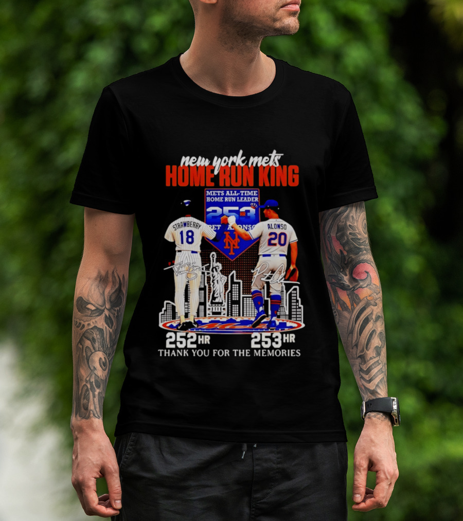 New York Mets Home Run King Celebration Darryl Strawberry And Pete Alonso Thank You For The Memories T-Shirt