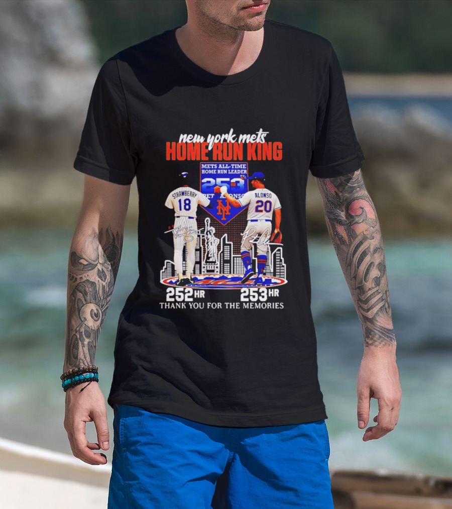 New York Mets Home Run King Celebration Darryl Strawberry And Pete Alonso Thank You For The Memories T-Shirt