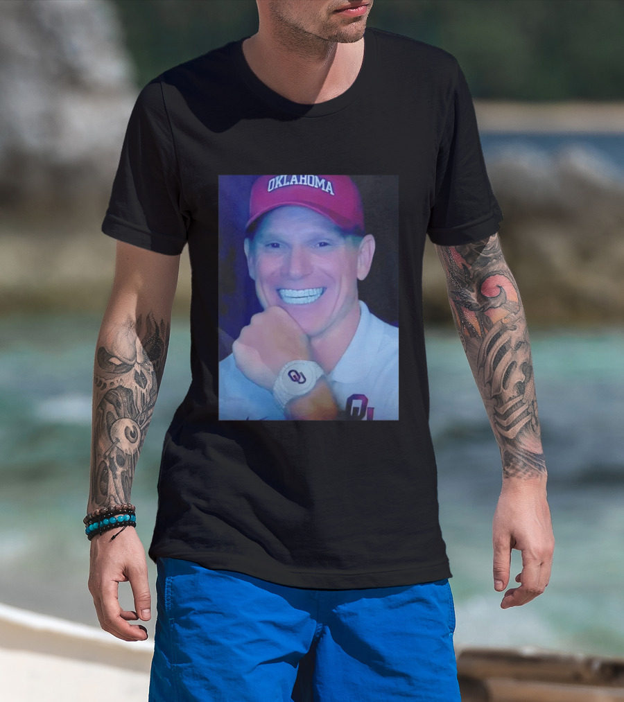 Oklahoma Sooners Brent Venables Smiling With Grill And OU T-Shirt