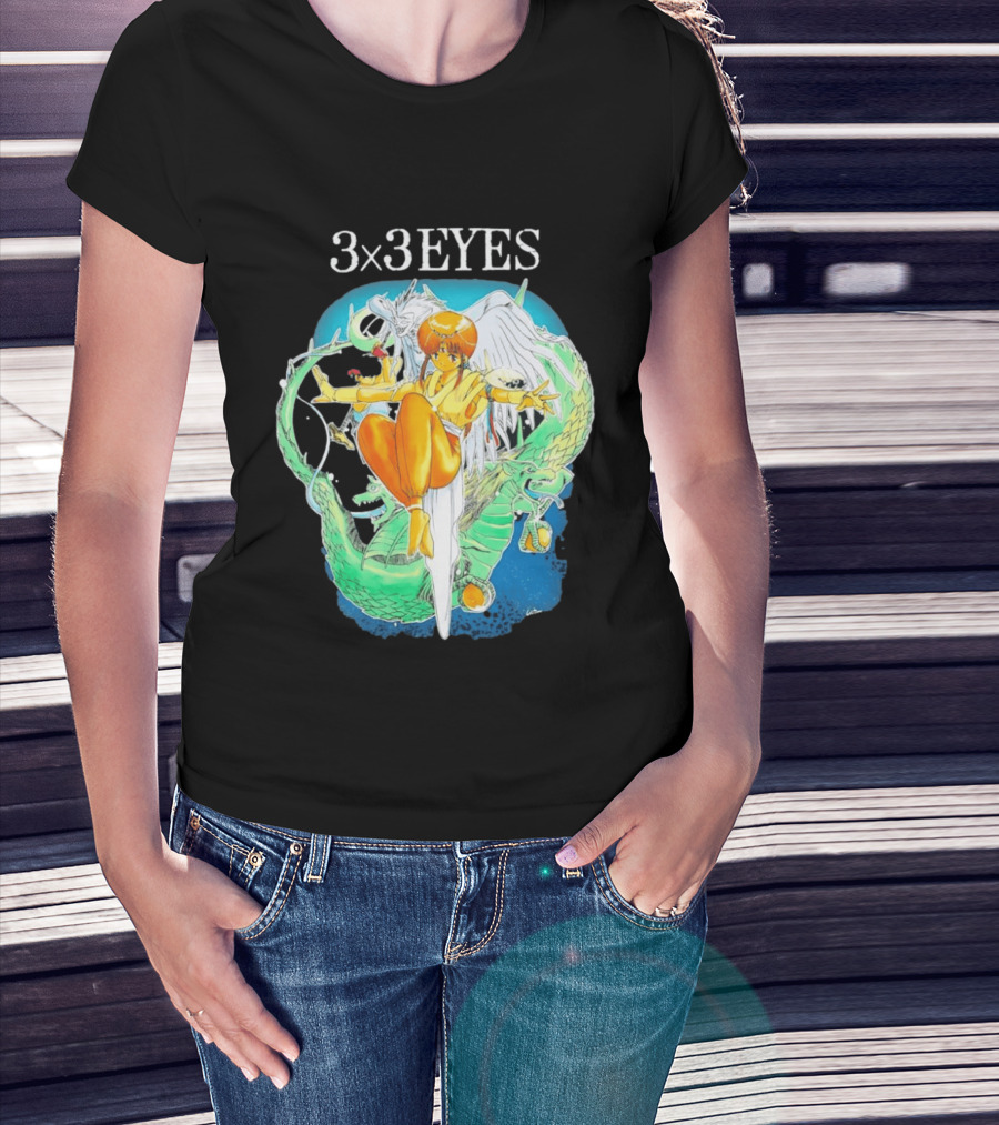 3×3 EYES Pai And Yakumo Winged Warrior Combat Scene T-Shirt