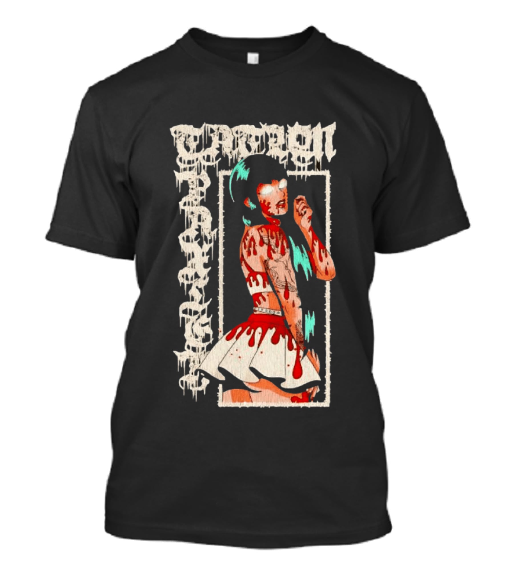 Vampen Anime Girl Horror Aesthetic Gore Dripping Gothic T-Shirt