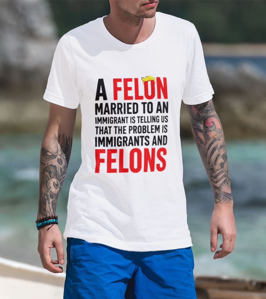 A Felon Married To An Immigrant Is Telling Us The Problem Is Immigrants And Felons T-Shirt