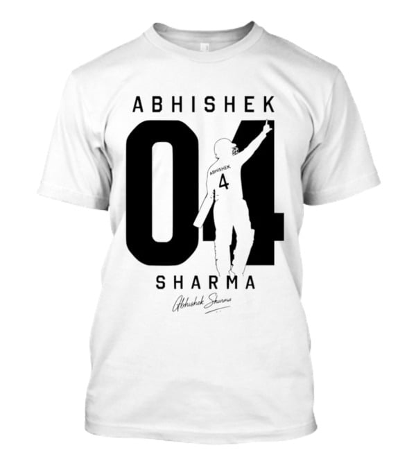 Abhishek Sharma 04 Indian Cricket Player Autograph T-Shirt