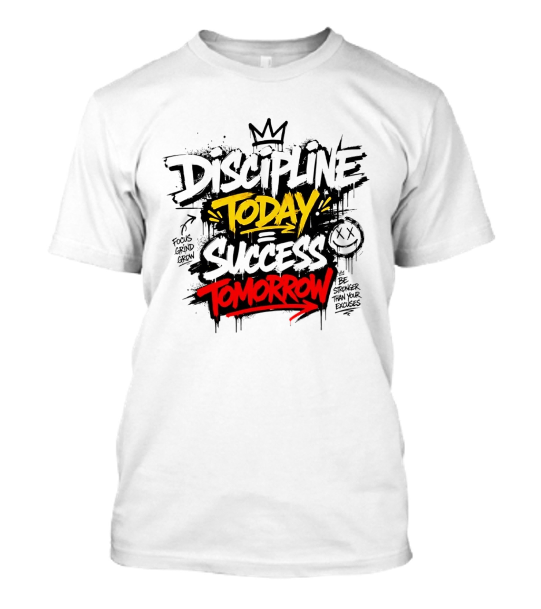Discipline Today Success Tomorrow Motivational Graffiti T-Shirt