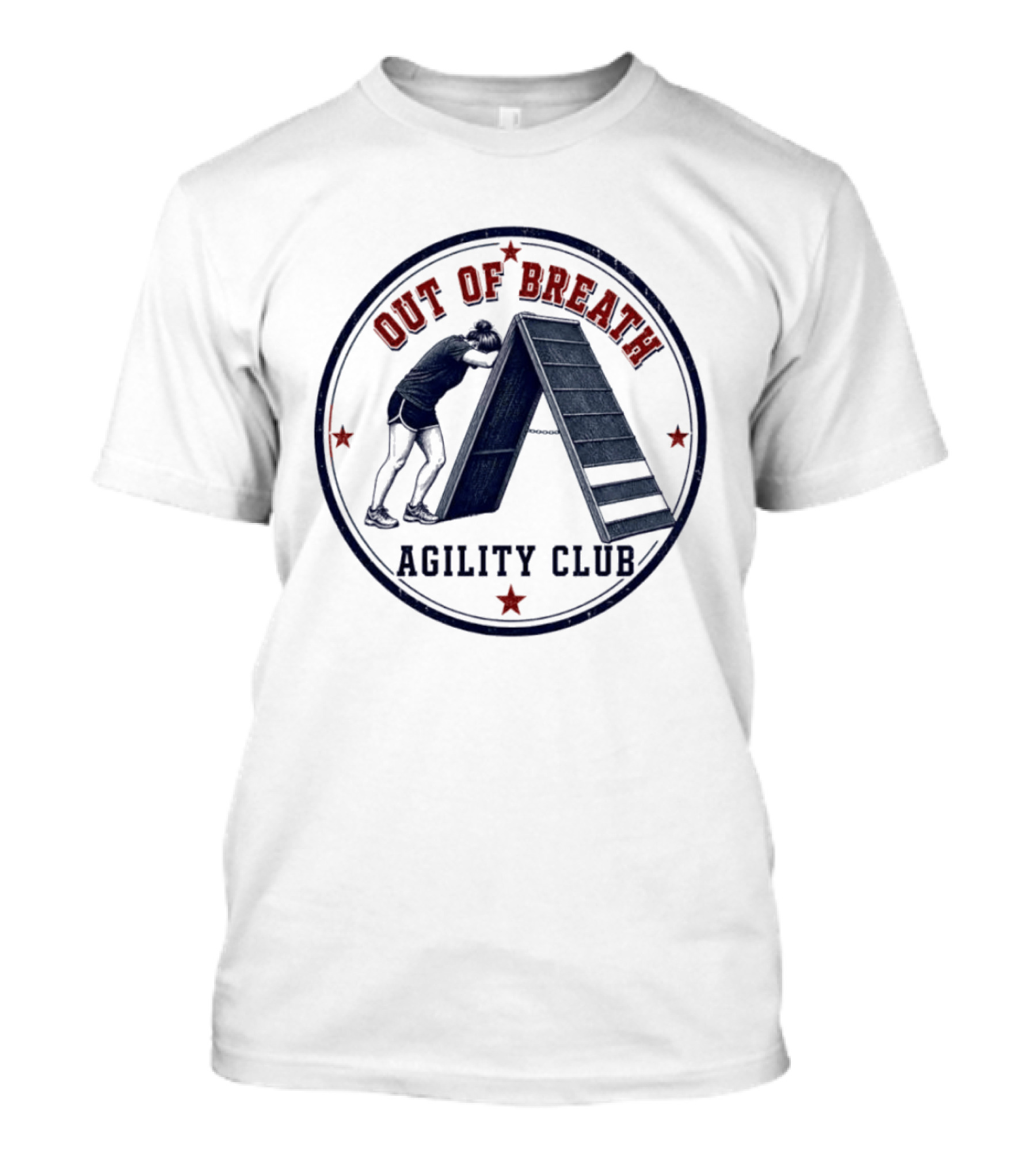 Out Of Breath Agility Club Dog Training Humor Workout Runner Athlete T-Shirt