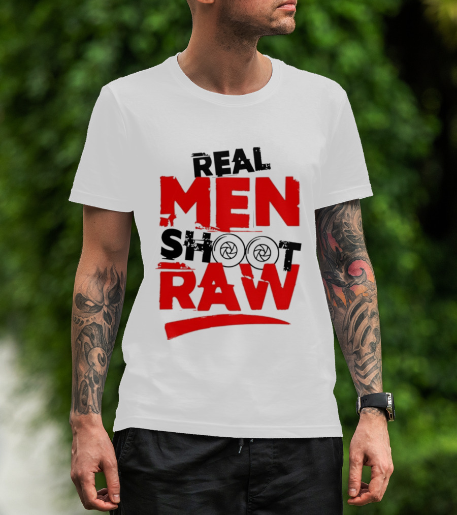 Real Men Shoot RAW Camera Shutter Aperture Photography T-Shirt