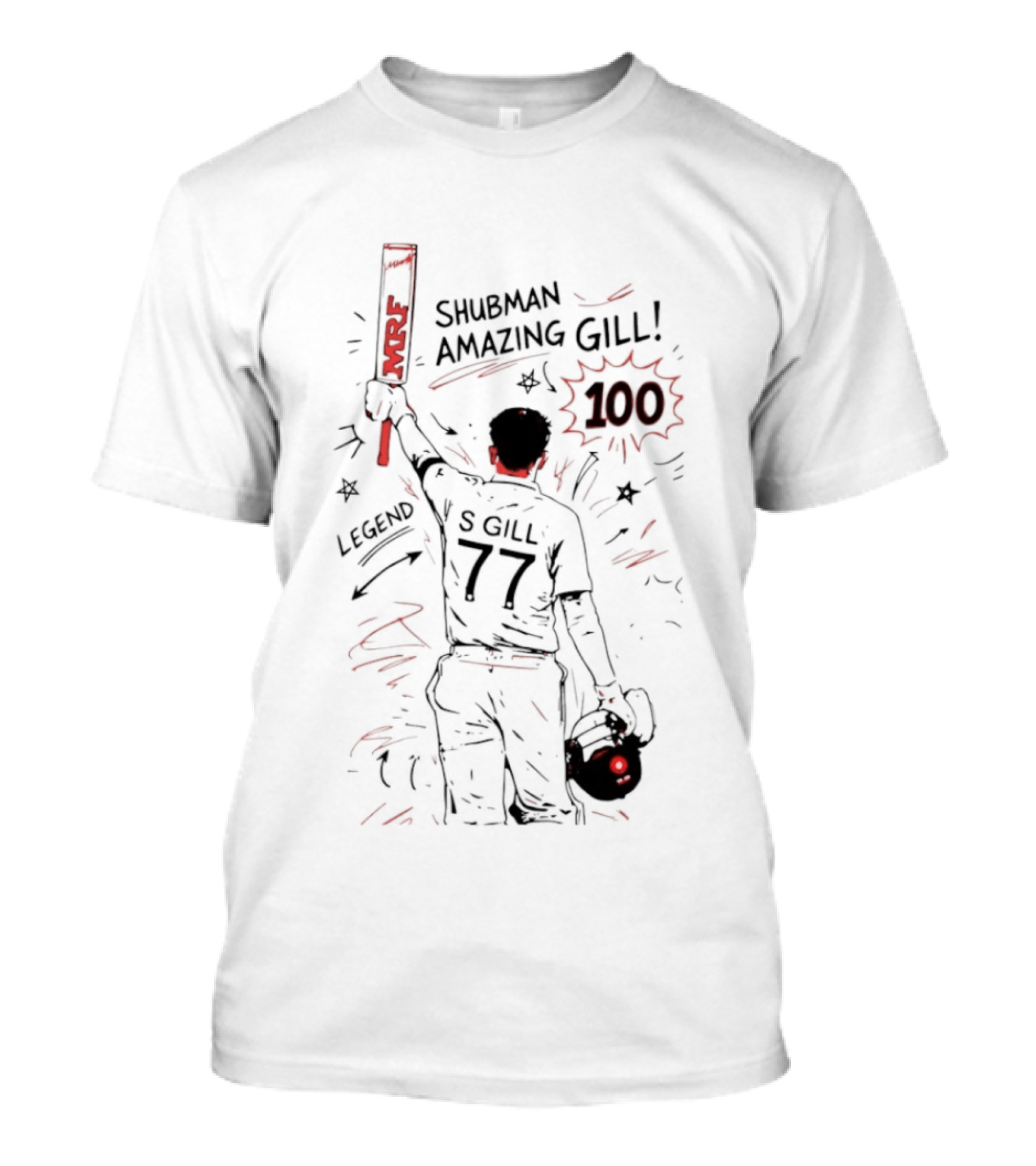 Shubman Gill Amazing Legend 100 77 Cricket Hero T-Shirt