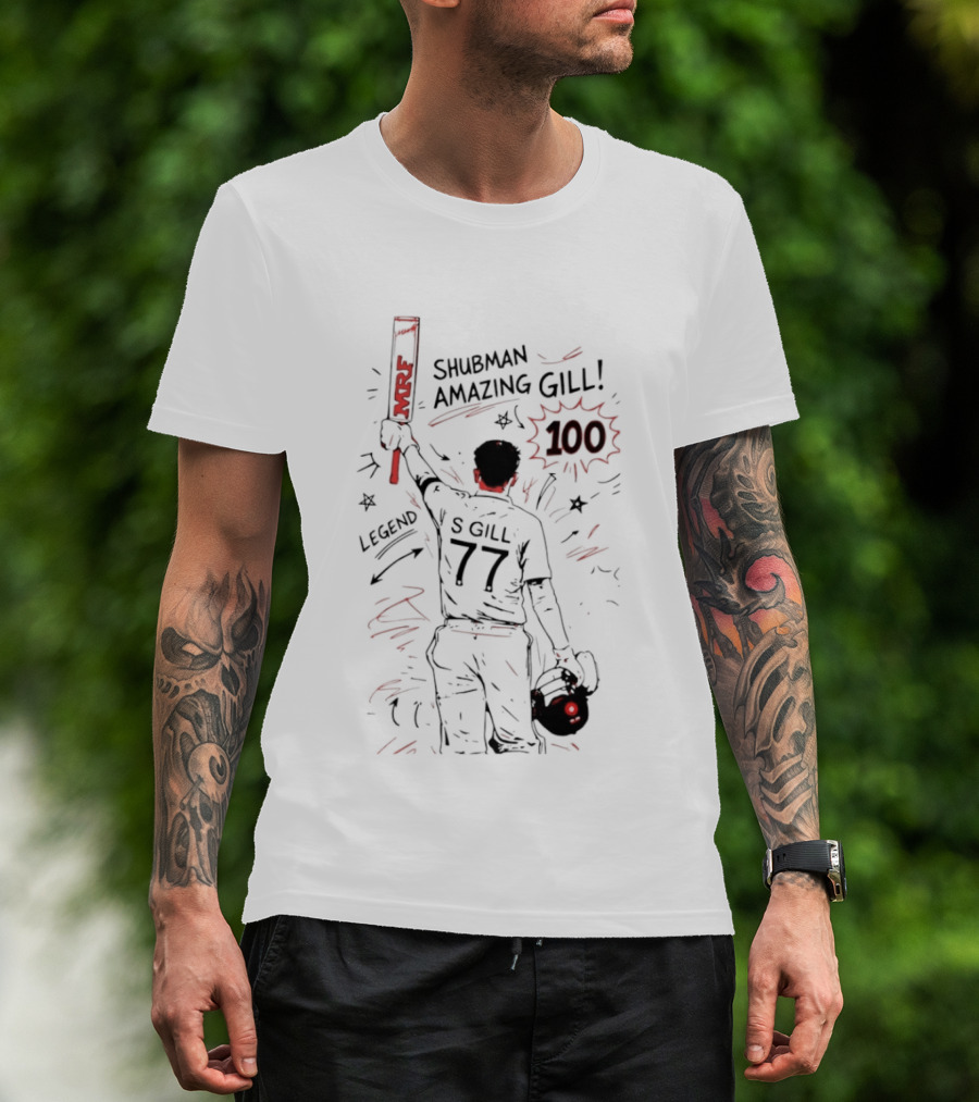 Shubman Gill Amazing Legend 100 77 Cricket Hero T-Shirt