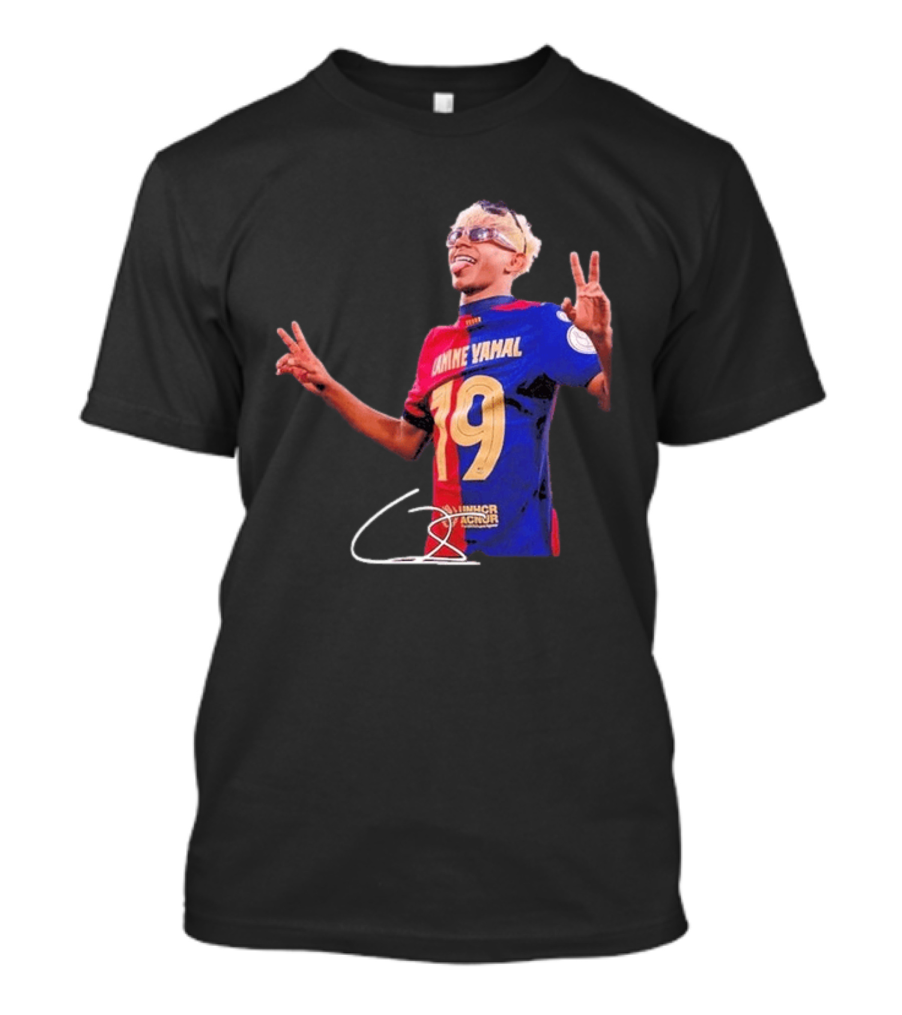 Lamine Yamal Barcelona Peace Sign Celebration 19 Jersey T-Shirt