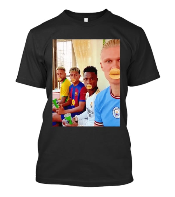 Neymar Vinicius Barcelona Real Madrid Manchester City Football Stars Chips T-Shirt