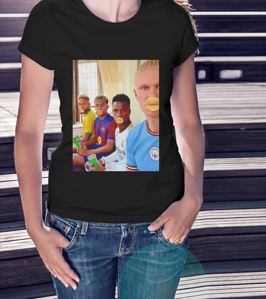 Neymar Vinicius Barcelona Real Madrid Manchester City Football Stars Chips T-Shirt