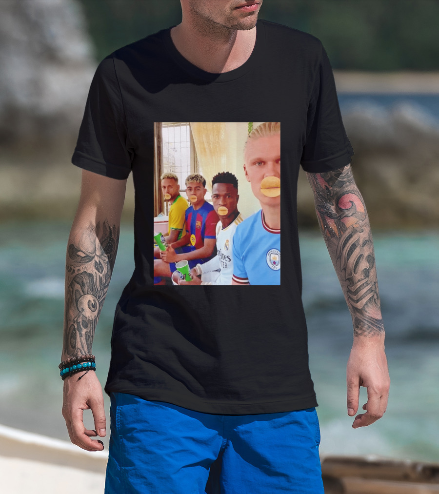 Neymar Vinicius Barcelona Real Madrid Manchester City Football Stars Chips T-Shirt