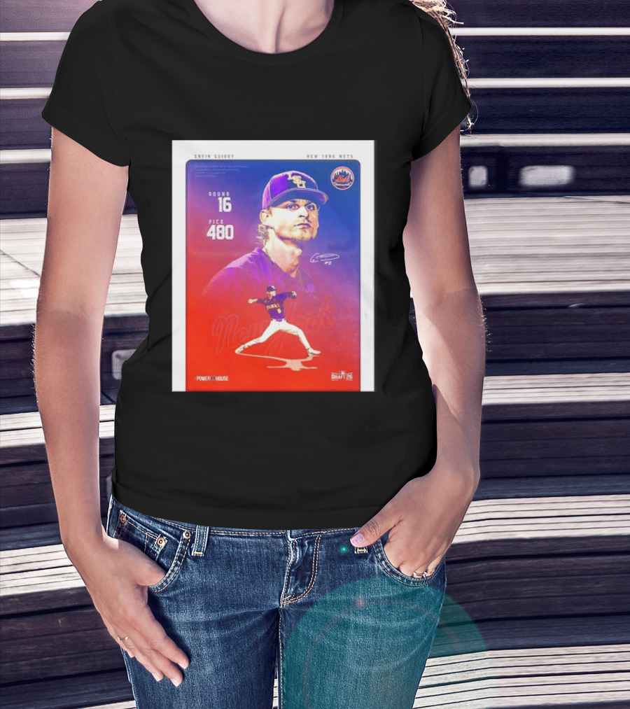 Gavin Guidry New York Mets Round 16 Pick 480 Draft 26 T-Shirt
