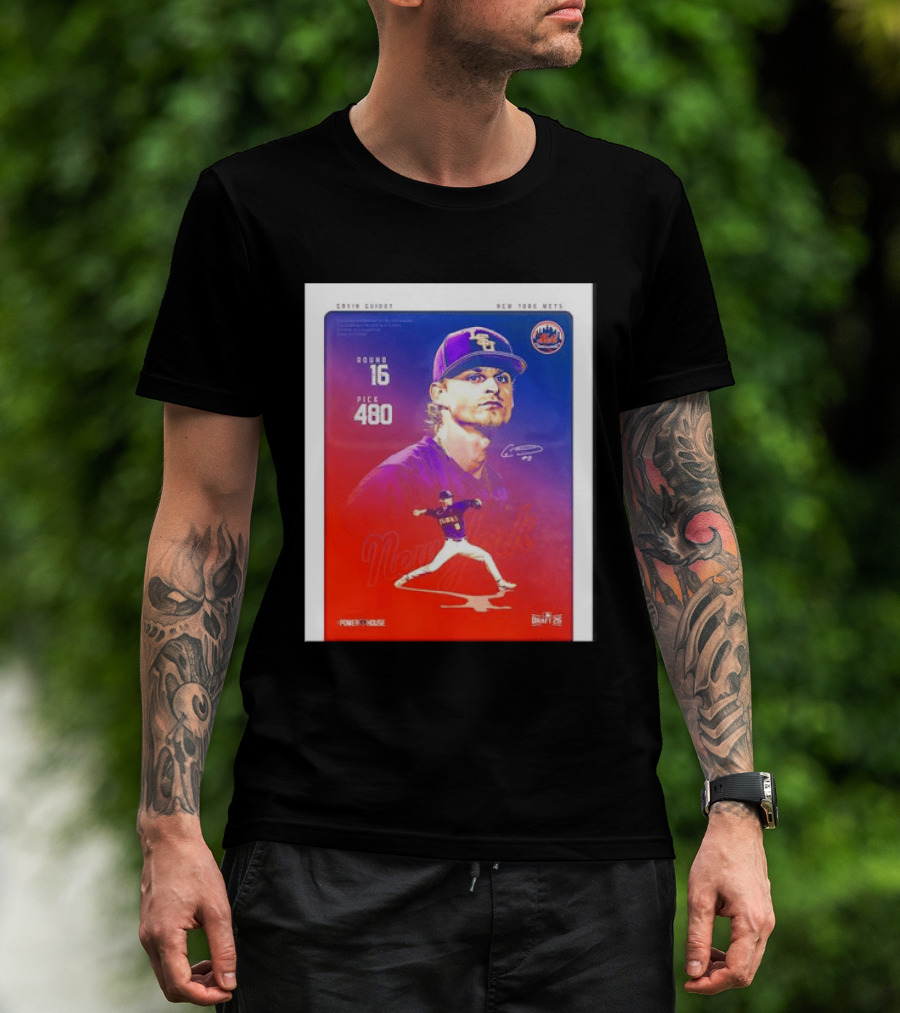 Gavin Guidry New York Mets Round 16 Pick 480 Draft 26 T-Shirt