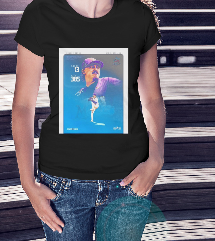 Connor Benge Miami Marlins Round 13 Pick 385 Draft 26 T-Shirt