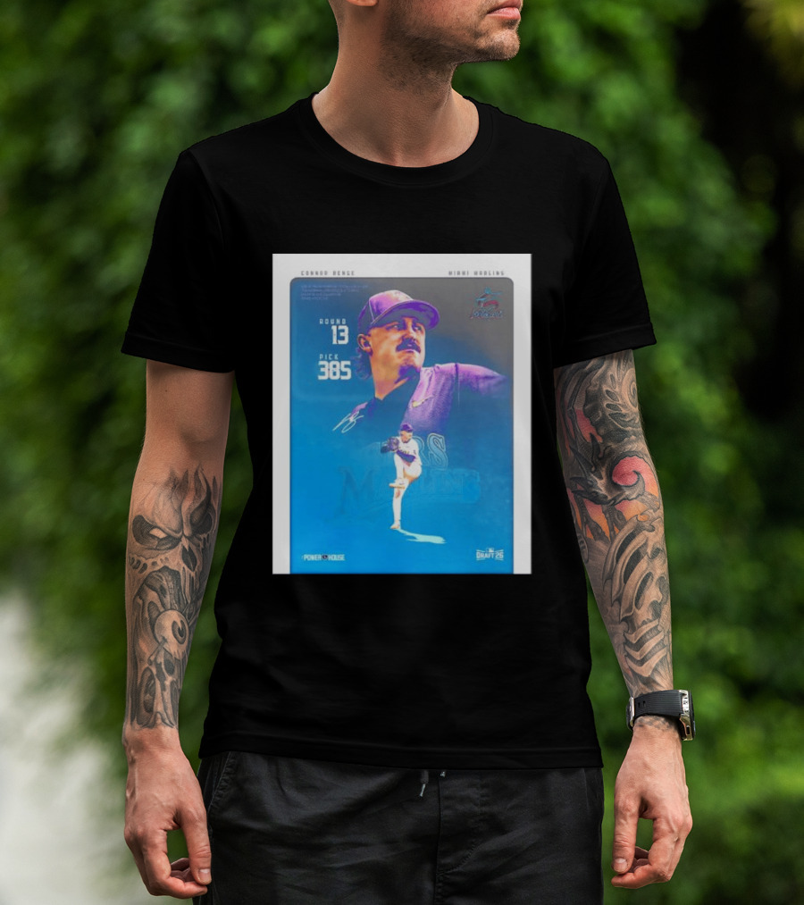 Connor Benge Miami Marlins Round 13 Pick 385 Draft 26 T-Shirt