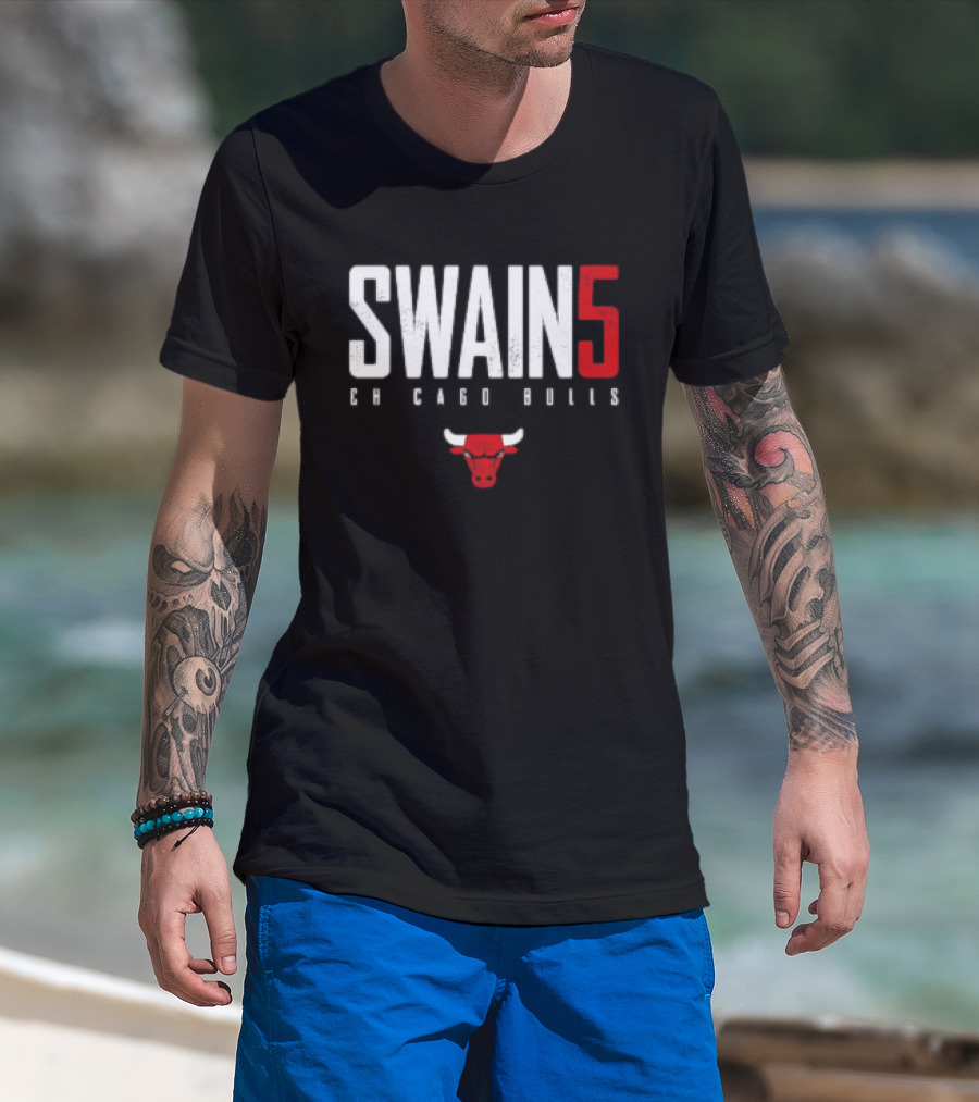 SWAIN 5 Chicago Bulls 23 Red Bulls T-Shirt