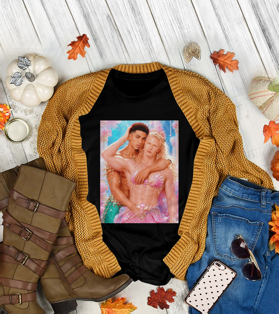 Mermaid Fantasy With Erling Haaland And Jude Bellingham T-Shirt