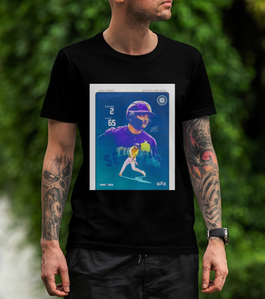 Jake Brown Seattle Mariners Round 2 Pick 65 Draft 26 Powerhouse T-Shirt