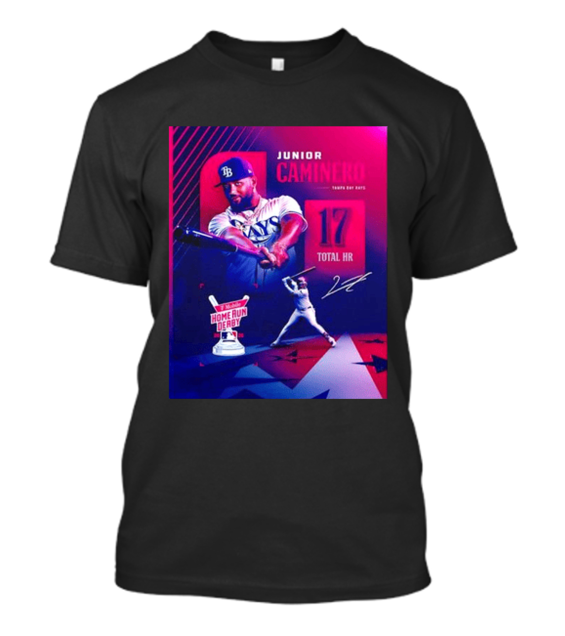 Junior Caminero Tampa Bay Rays 17 Total HR Mobile Home Run Derby 2026 T-Shirt