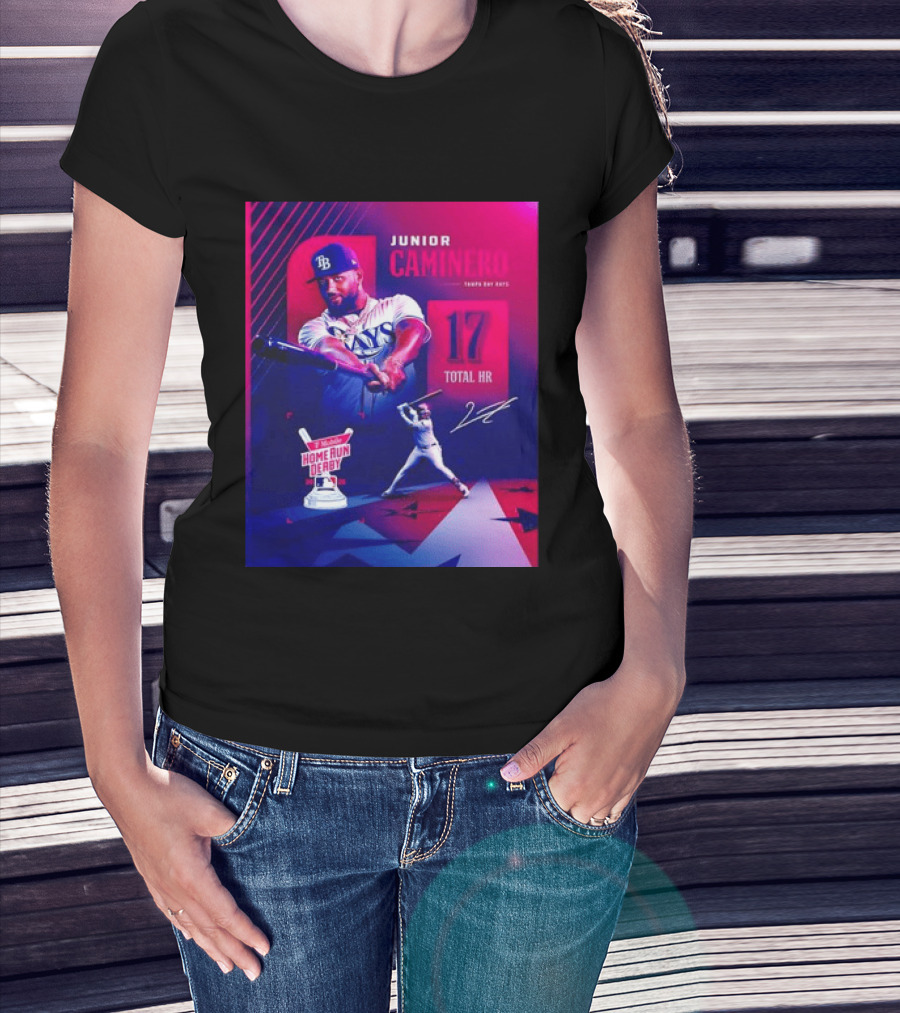 Junior Caminero Tampa Bay Rays 17 Total HR Mobile Home Run Derby 2026 T-Shirt