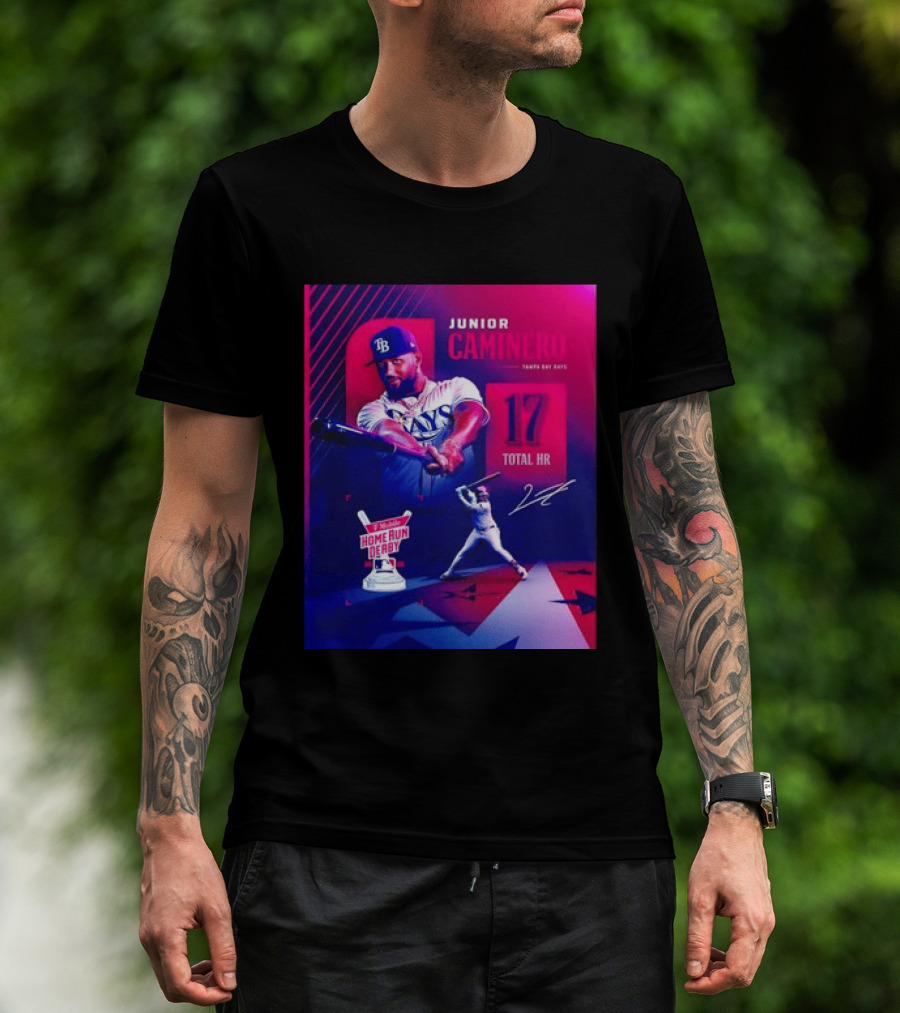 Junior Caminero Tampa Bay Rays 17 Total HR Mobile Home Run Derby 2026 T-Shirt