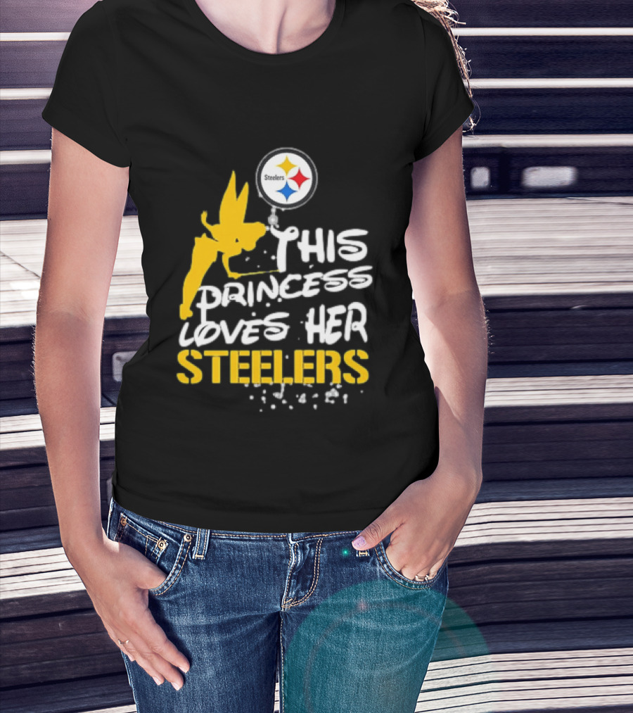 Tinkerbell This Princess Loves Her Steelers Pittsburgh Steelers T-Shirt