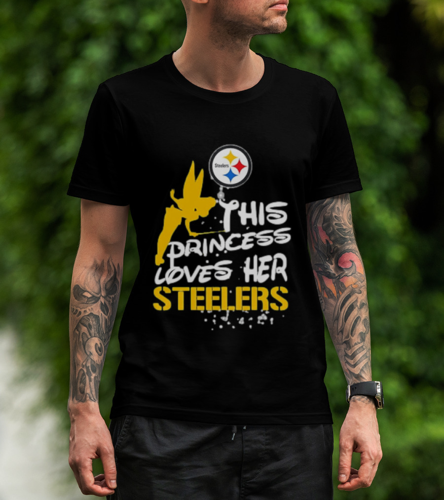 Tinkerbell This Princess Loves Her Steelers Pittsburgh Steelers T-Shirt