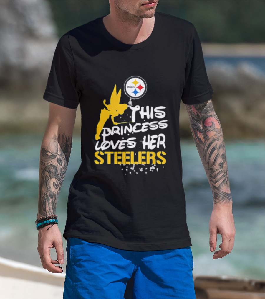 Tinkerbell This Princess Loves Her Steelers Pittsburgh Steelers T-Shirt