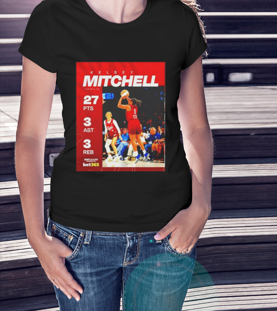 Kelsey Mitchell 27 Points Stat Leader 3 Assists 3 Rebounds At Las Vegas T-Shirt