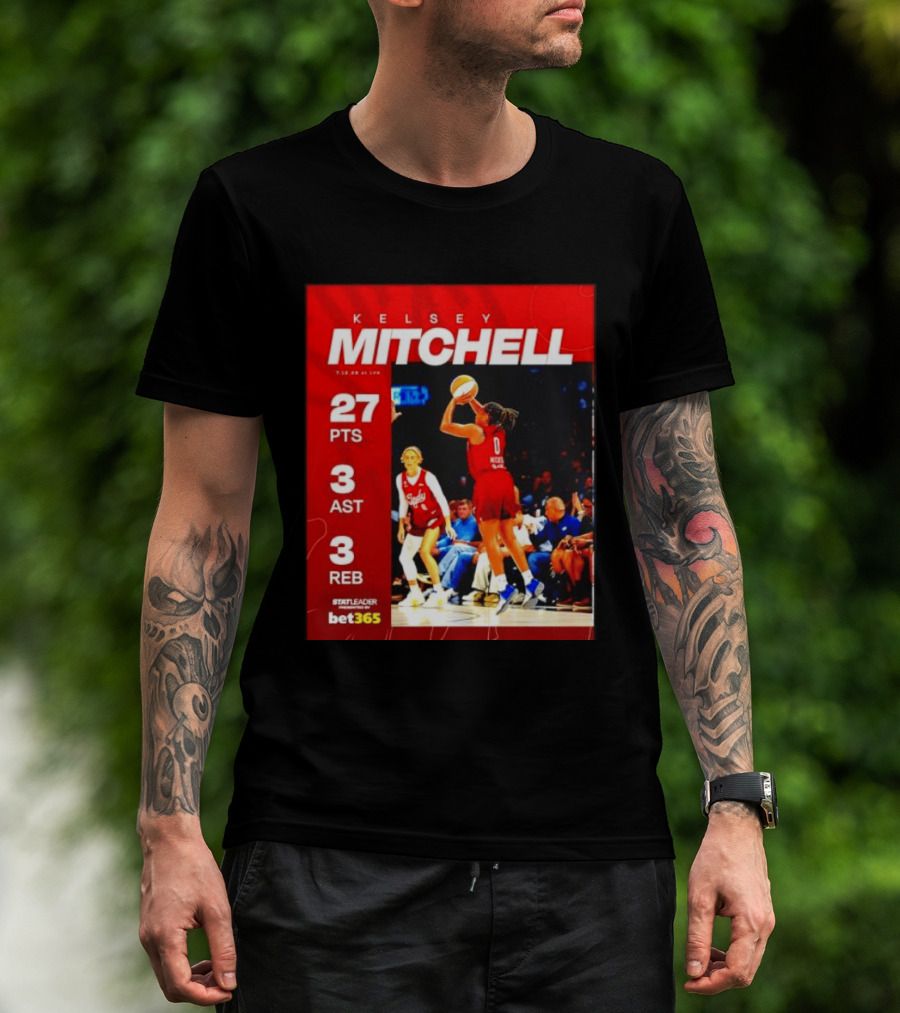 Kelsey Mitchell 27 Points Stat Leader 3 Assists 3 Rebounds At Las Vegas T-Shirt