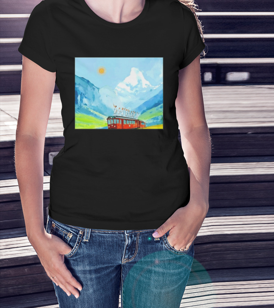 Lionel Messi Argentina Football Team Celebration On Swiss Alps Train T-Shirt