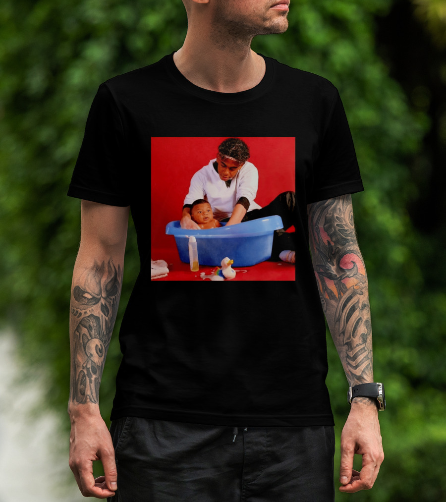 Mbappé Yamal Bath Time Meme With Baby In Blue Tub And Duck T-Shirt