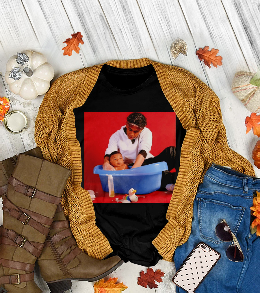 Mbappé Yamal Bath Time Meme With Baby In Blue Tub And Duck T-Shirt