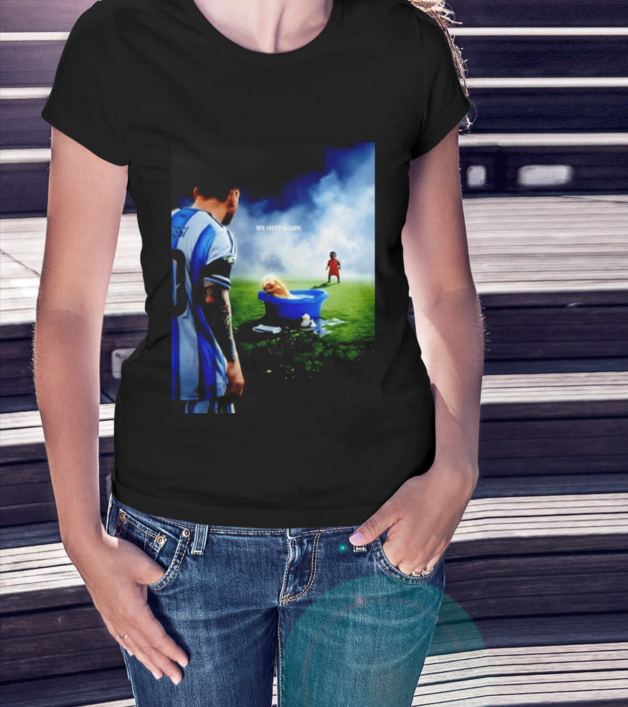 Messi X Lamine Yamal We Meet Again Argentina Spain Meme Football Scene T-Shirt
