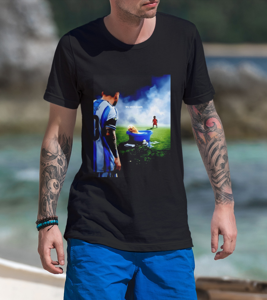 Messi X Lamine Yamal We Meet Again Argentina Spain Meme Football Scene T-Shirt