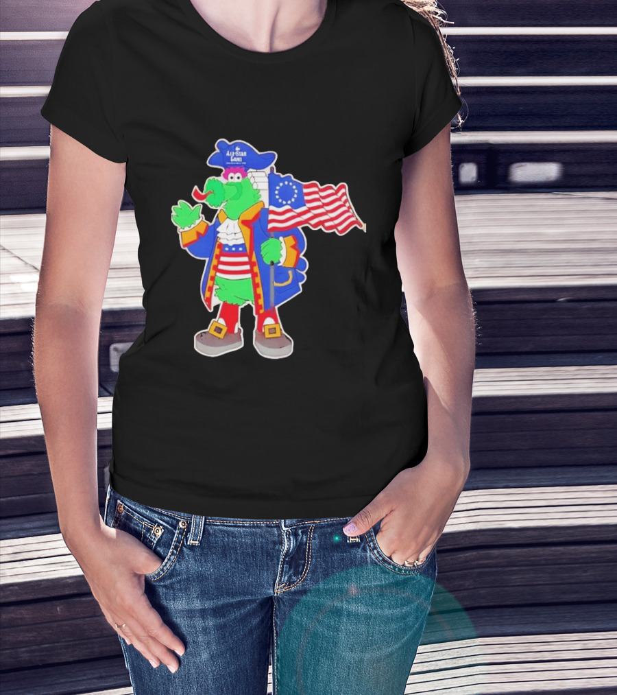 Phillie Phanatic Patriotic 2026 All Star Game Philadelphia Phillies American Flag MLB T-Shirt